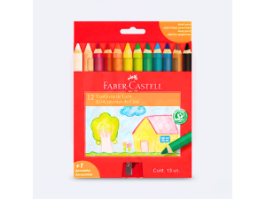 Ecogizes De Cera C/12 Cores + Apontador - Faber Castell